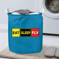 Thumbnail for Eat Sleep Fly (Colourful) Designed Laundry Baskets