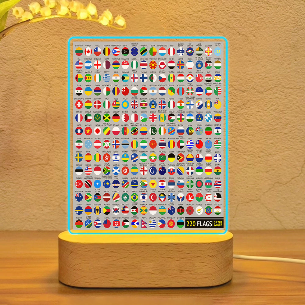 220 World's Flags Designed Night Lamp