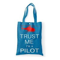 Thumbnail for Trust Me I'm a Pilot (Helicopter) Designed Tote Bags
