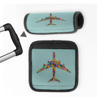 Thumbnail for Colourful Airplane Designed Neoprene Luggage Handle Covers