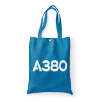 Thumbnail for A380 Flat Text Designed Tote Bags