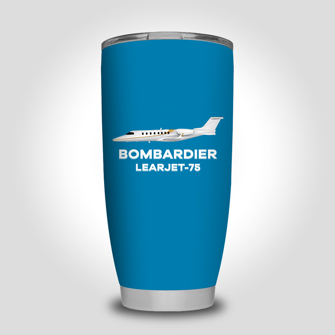The Bombardier Learjet 75 Designed Tumbler Travel Mugs