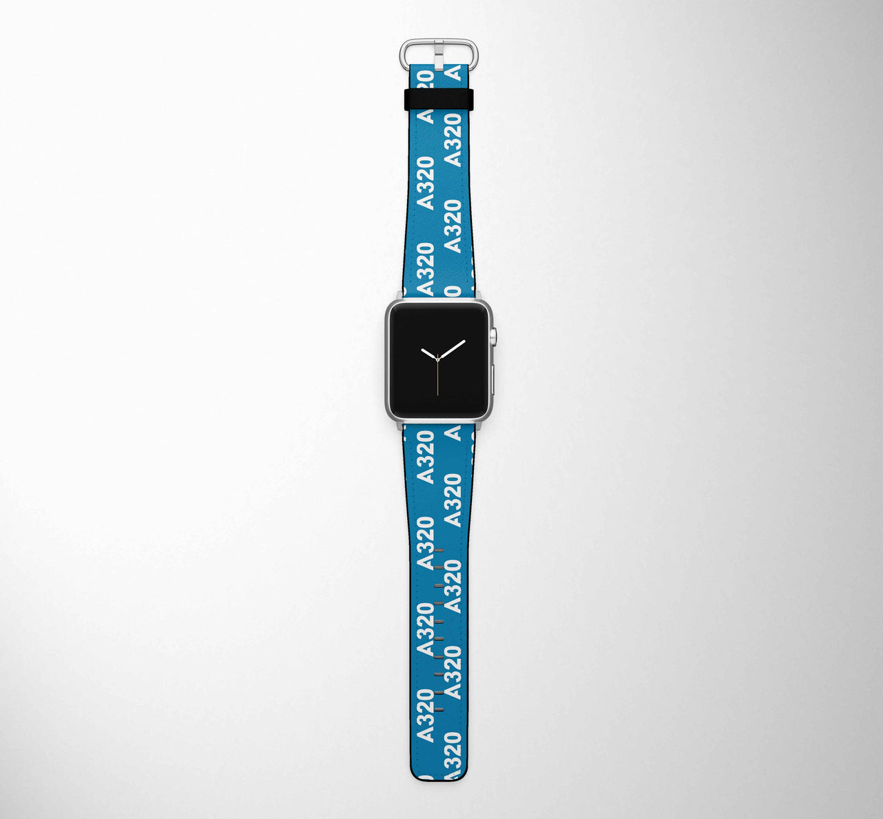 A320 Flat Text Designed Leather Apple Watch Straps