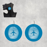 Thumbnail for Aviation Finger Print Designed Wooden Drop Earrings