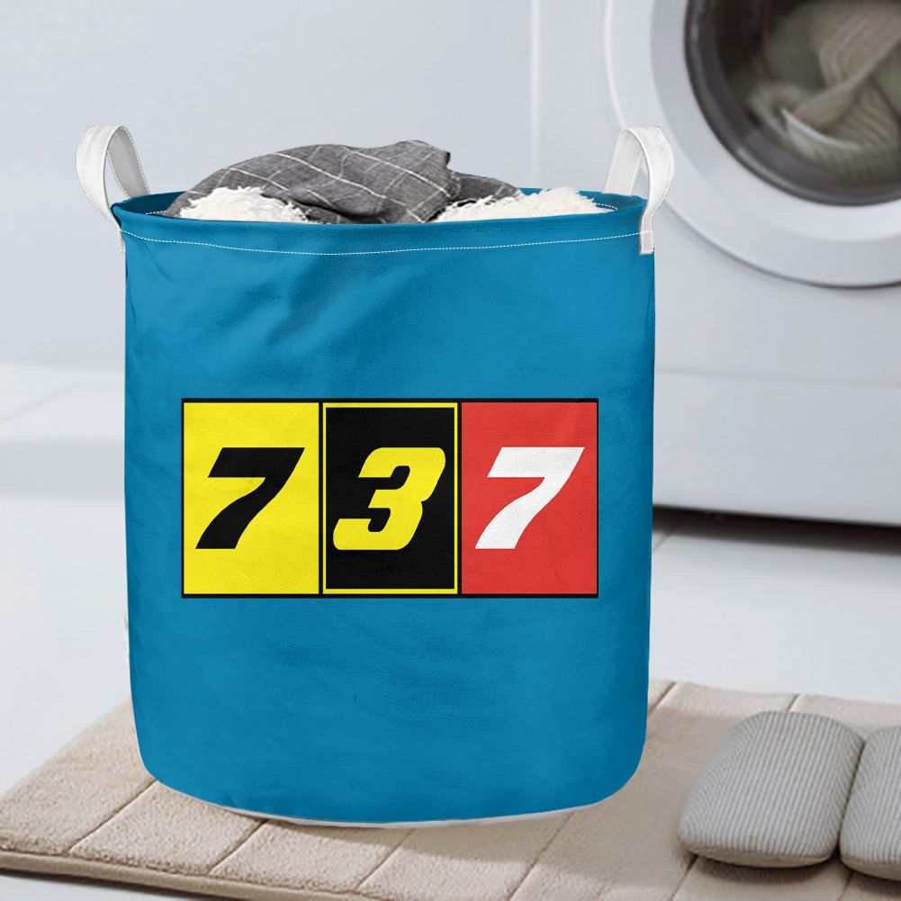 Flat Colourful 737 Designed Laundry Baskets