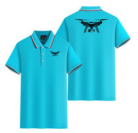 Thumbnail for Drone Silhouette Designed Stylish Polo T-Shirts (Double-Side)