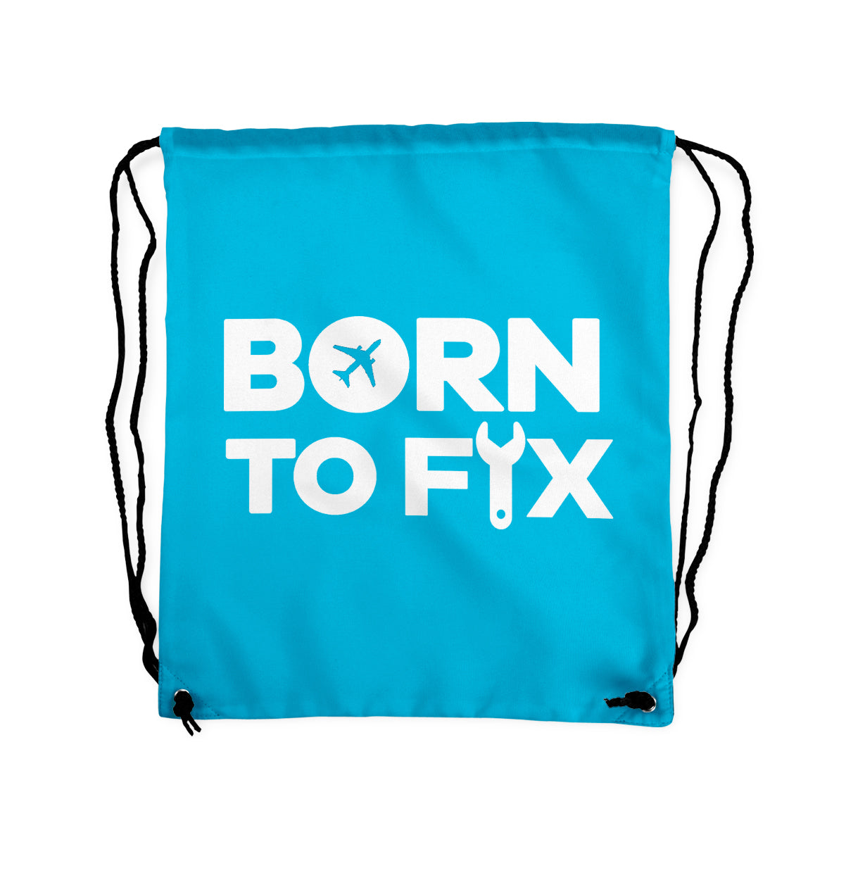 Born To Fix Airplanes Designed Drawstring Bags