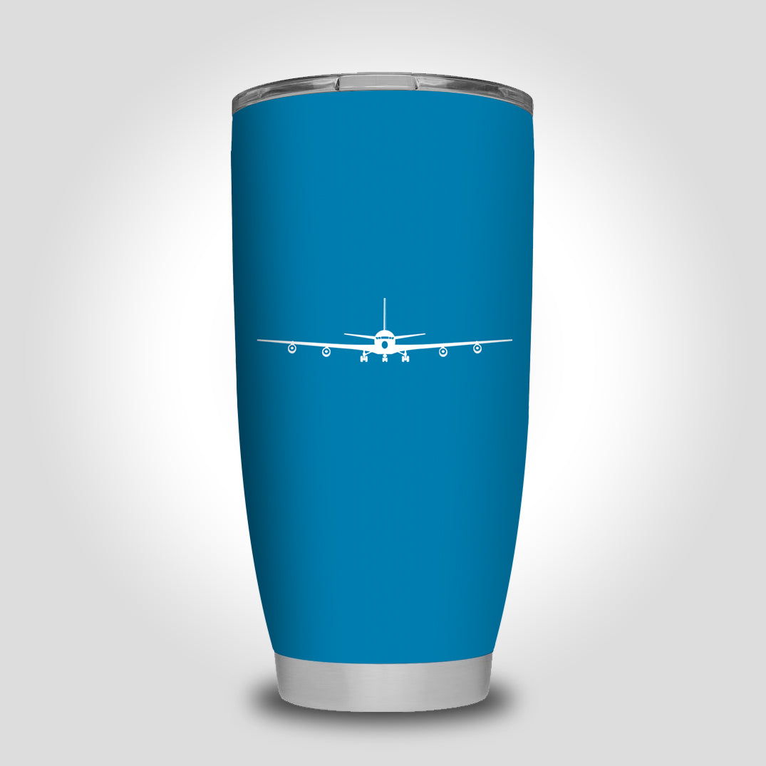 Boeing 707 Silhouette Designed Tumbler Travel Mugs