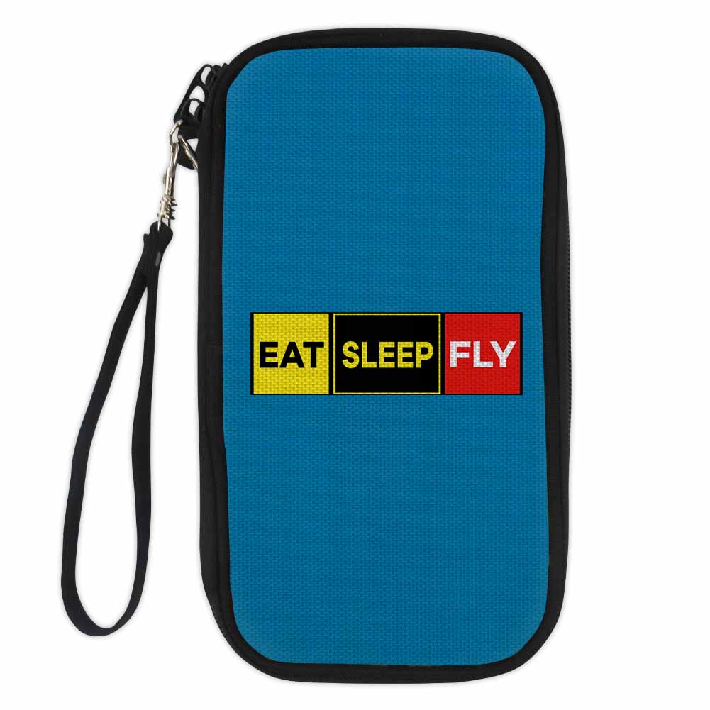 Eat Sleep Fly (Colourful) Designed Travel Cases & Wallets