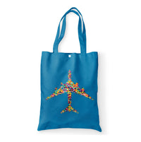 Thumbnail for Colourful Airplane Designed Tote Bags