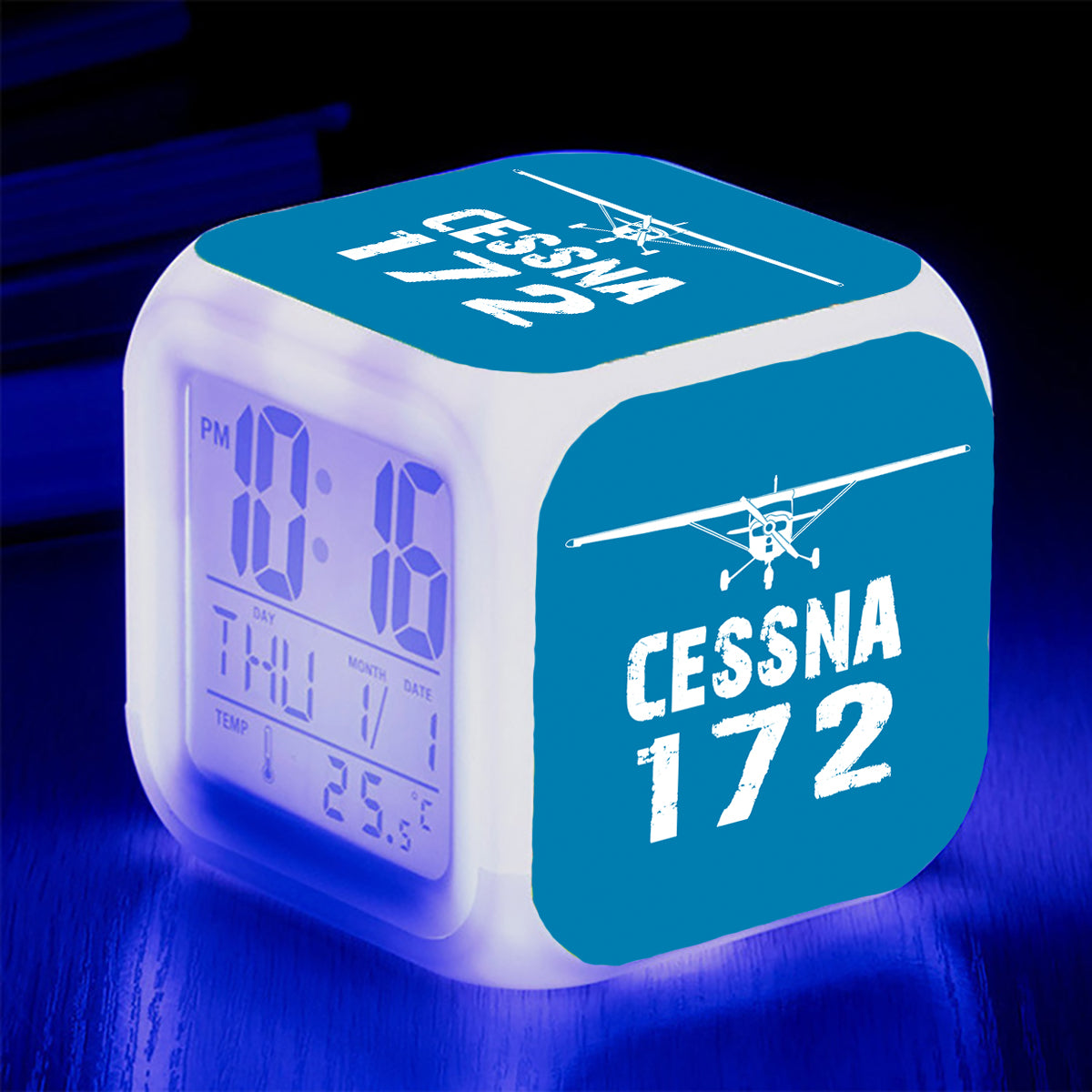 Cessna 172 & Plane Designed "7 Colour" Digital Alarm Clock