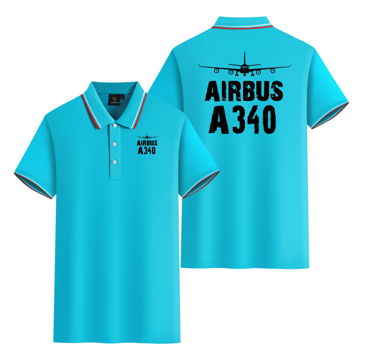Airbus A340 & Plane Designed Stylish Polo T-Shirts (Double-Side)