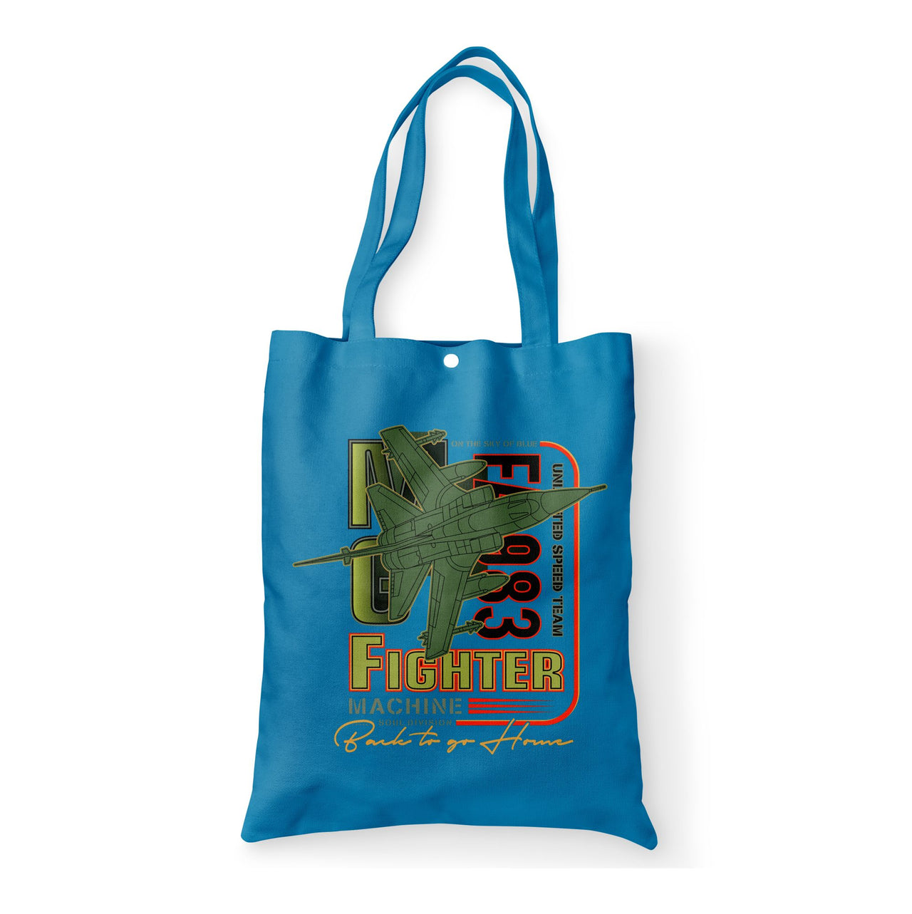 Fighter Machine Designed Tote Bags