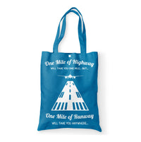 Thumbnail for One Mile of Runway Will Take you Anywhere Designed Tote Bags