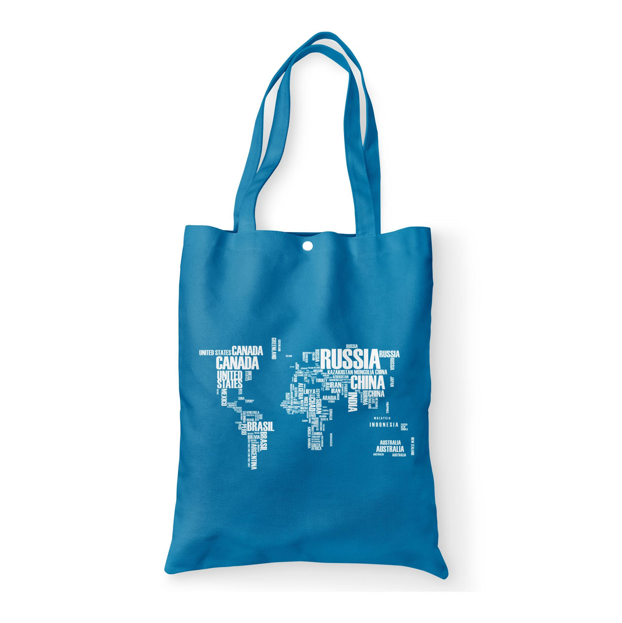 World Map (Text) Designed Tote Bags