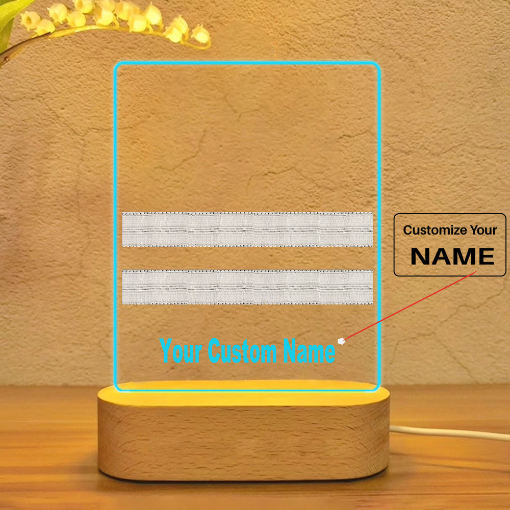 Pilot Epaulettes (Silver) 2 Lines Designed Night Lamp