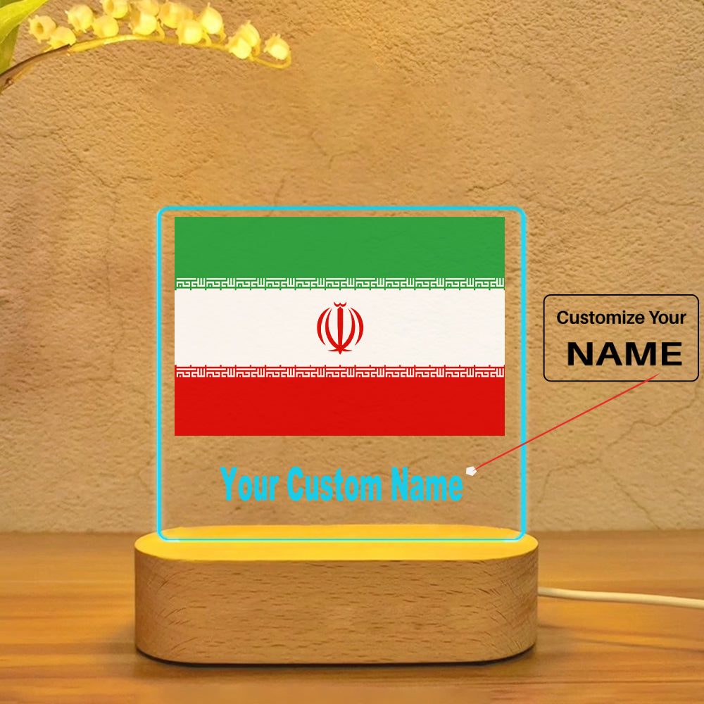 Iran Flag Designed Night Lamp