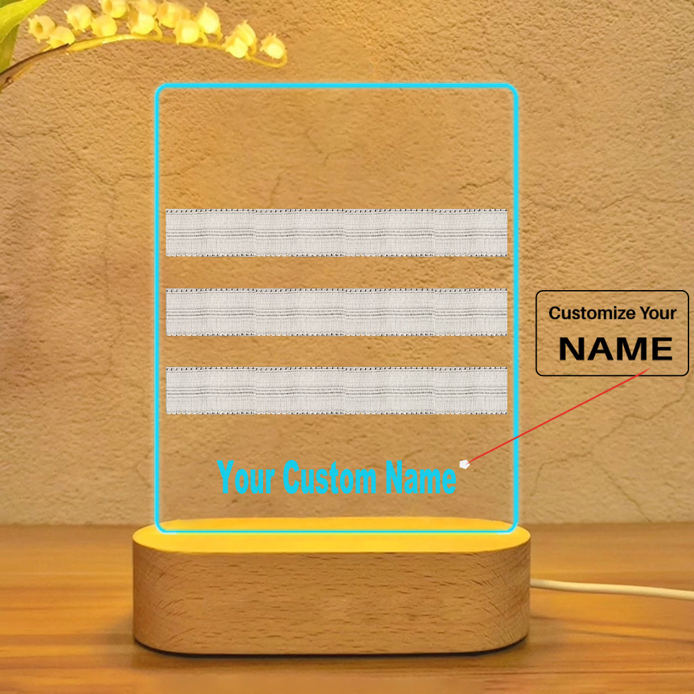 Pilot Epaulettes (Silver) 3 Lines Designed Night Lamp