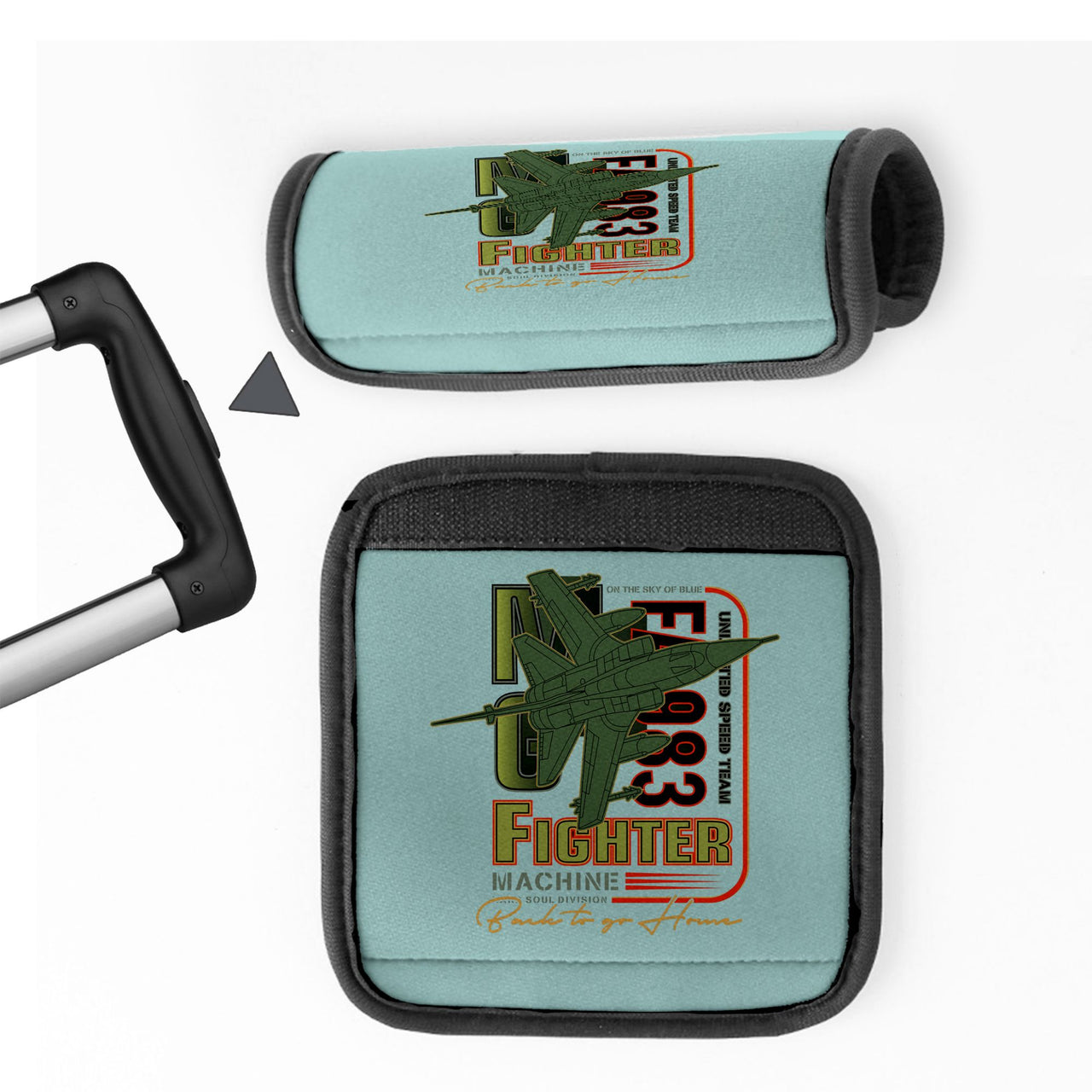Fighter Machine Designed Neoprene Luggage Handle Covers