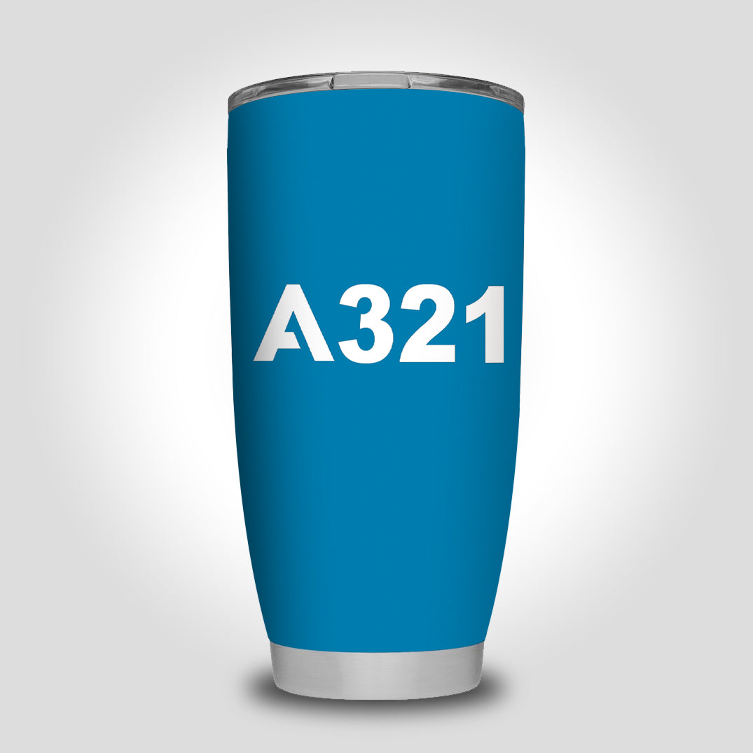 A321 Flat Text Designed Tumbler Travel Mugs