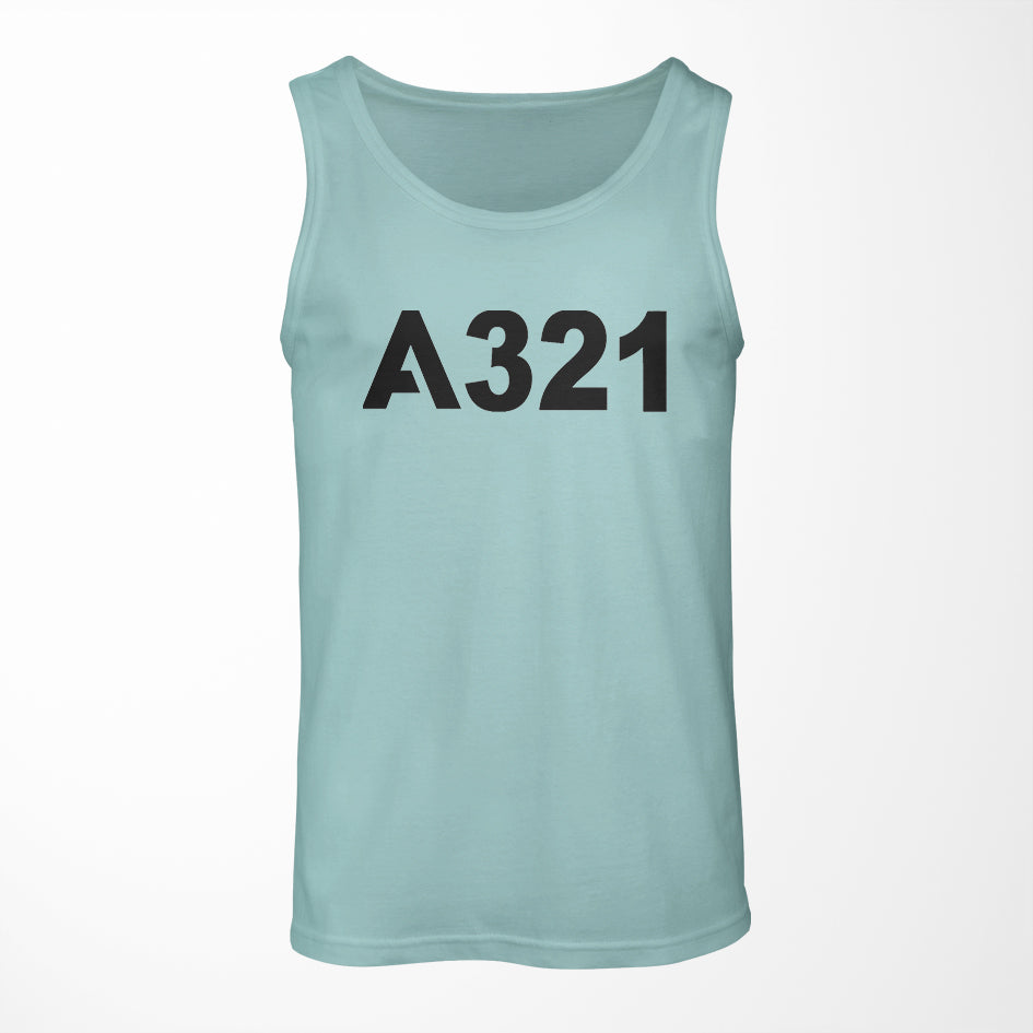 A321 Flat Text Designed Tank Tops