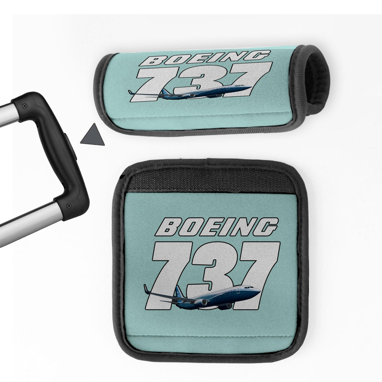 Super Boeing 737+Text Designed Neoprene Luggage Handle Covers