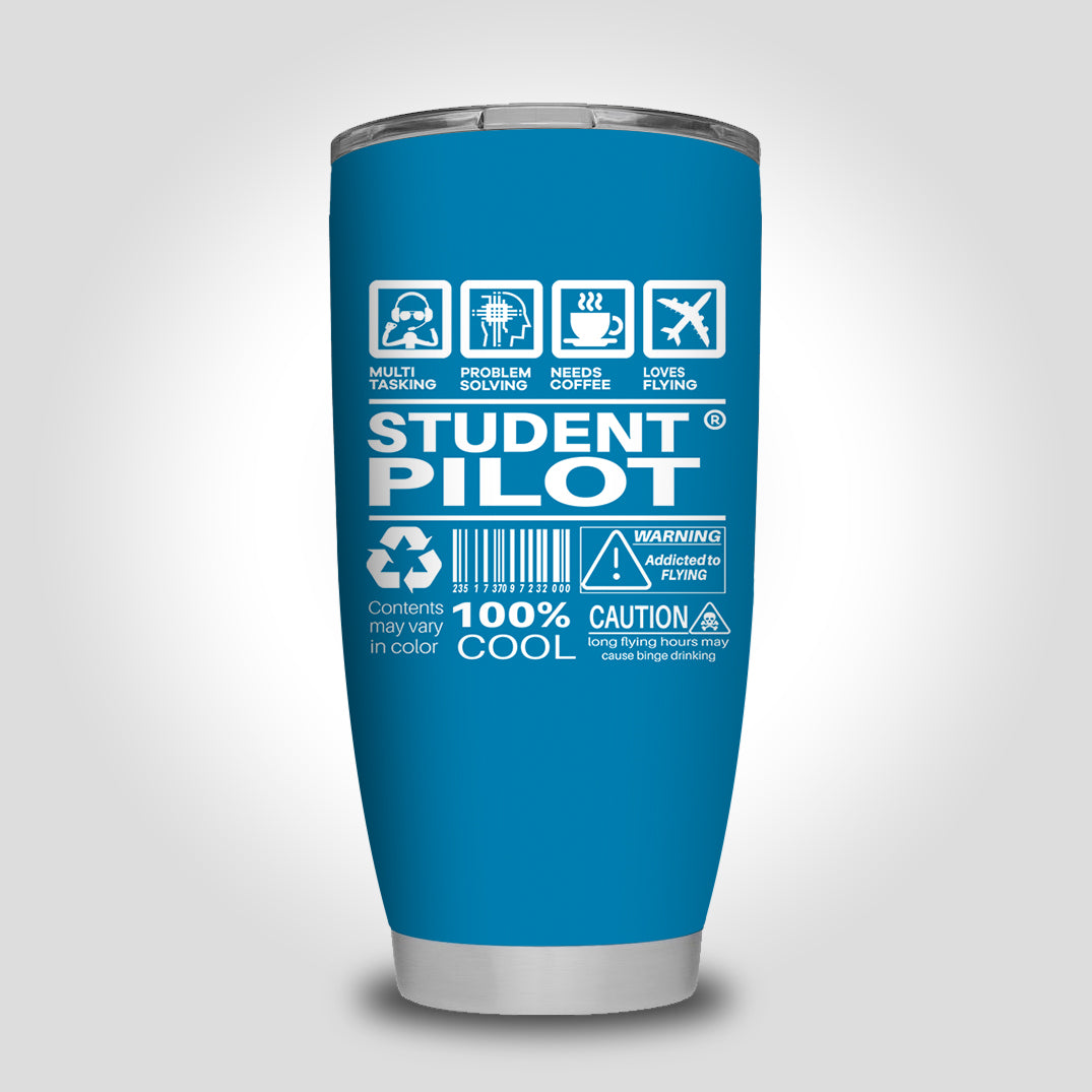 Student Pilot Label Designed Tumbler Travel Mugs