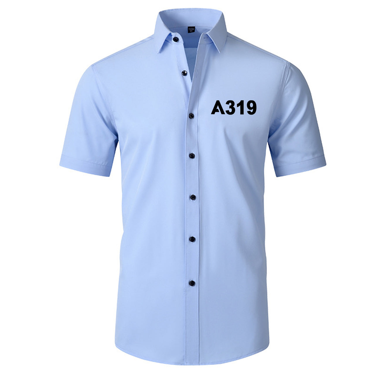 A319 Flat Text Designed Short Sleeve Shirts