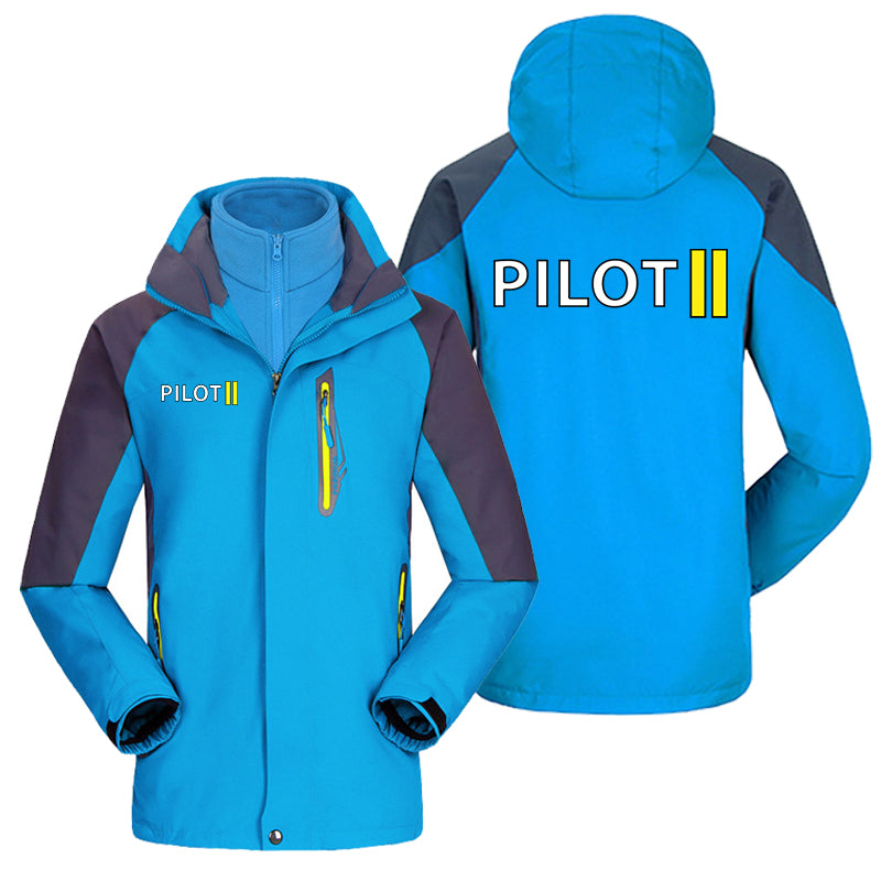 Pilot & Stripes (2 Lines) Designed Thick Skiing Jackets