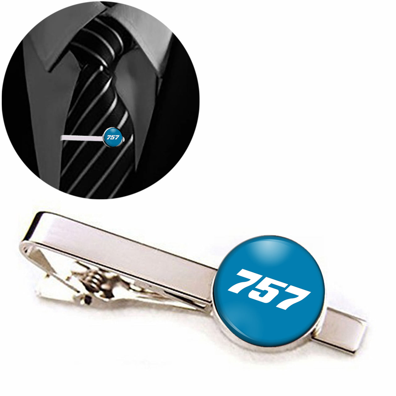 757 Flat Text Designed Tie Clips