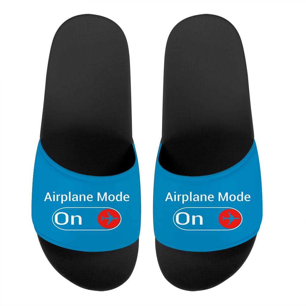 Airplane Mode On Designed Sport Slippers