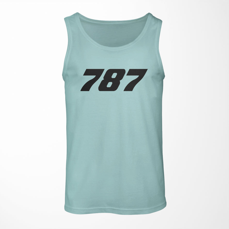 787 Flat Text Designed Tank Tops