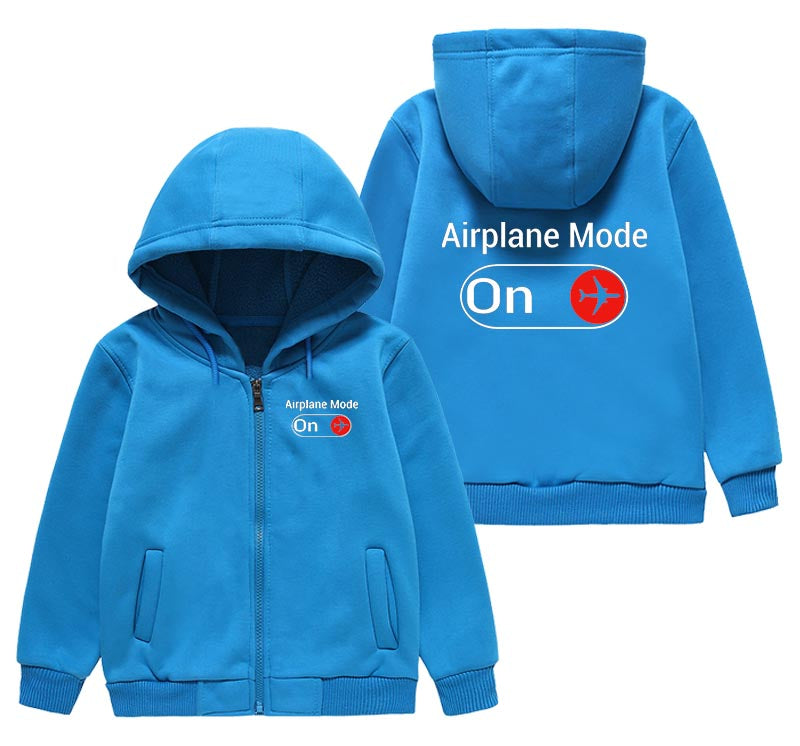 Airplane Mode On Designed "CHILDREN" Zipped Hoodies