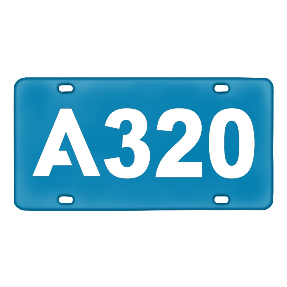 A320 Flat Text Designed Metal (License) Plates