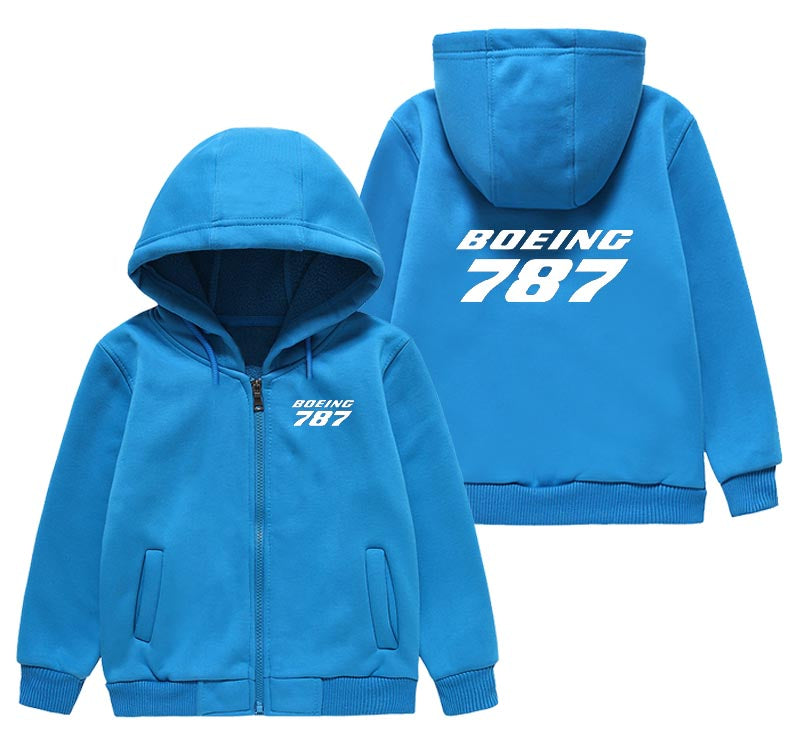 Boeing 787 & Text Designed "CHILDREN" Zipped Hoodies