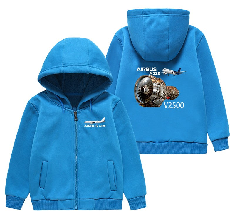 Airbus A320 & V2500 Engine Designed "CHILDREN" Zipped Hoodies