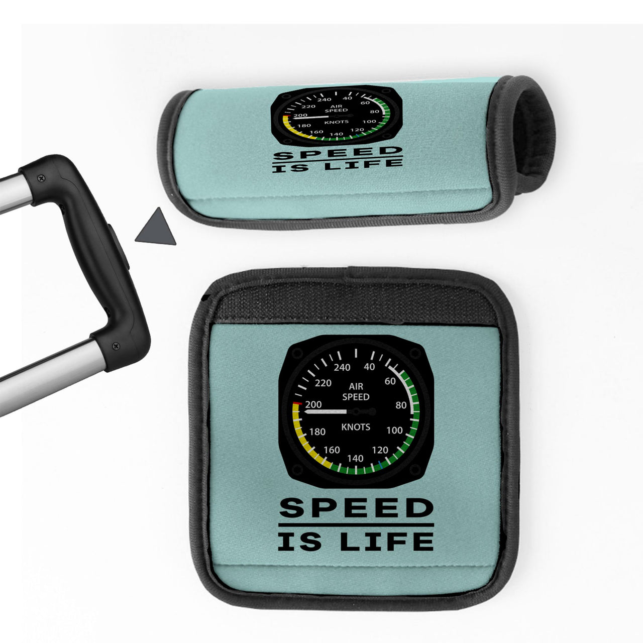 Speed Is Life Designed Neoprene Luggage Handle Covers