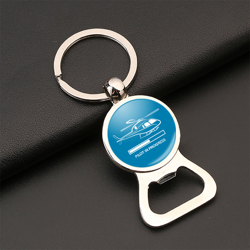 Pilot In Progress (Helicopter) Designed Bottle Opener Key Chains