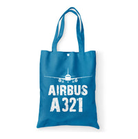 Thumbnail for Airbus A321 & Plane Designed Tote Bags