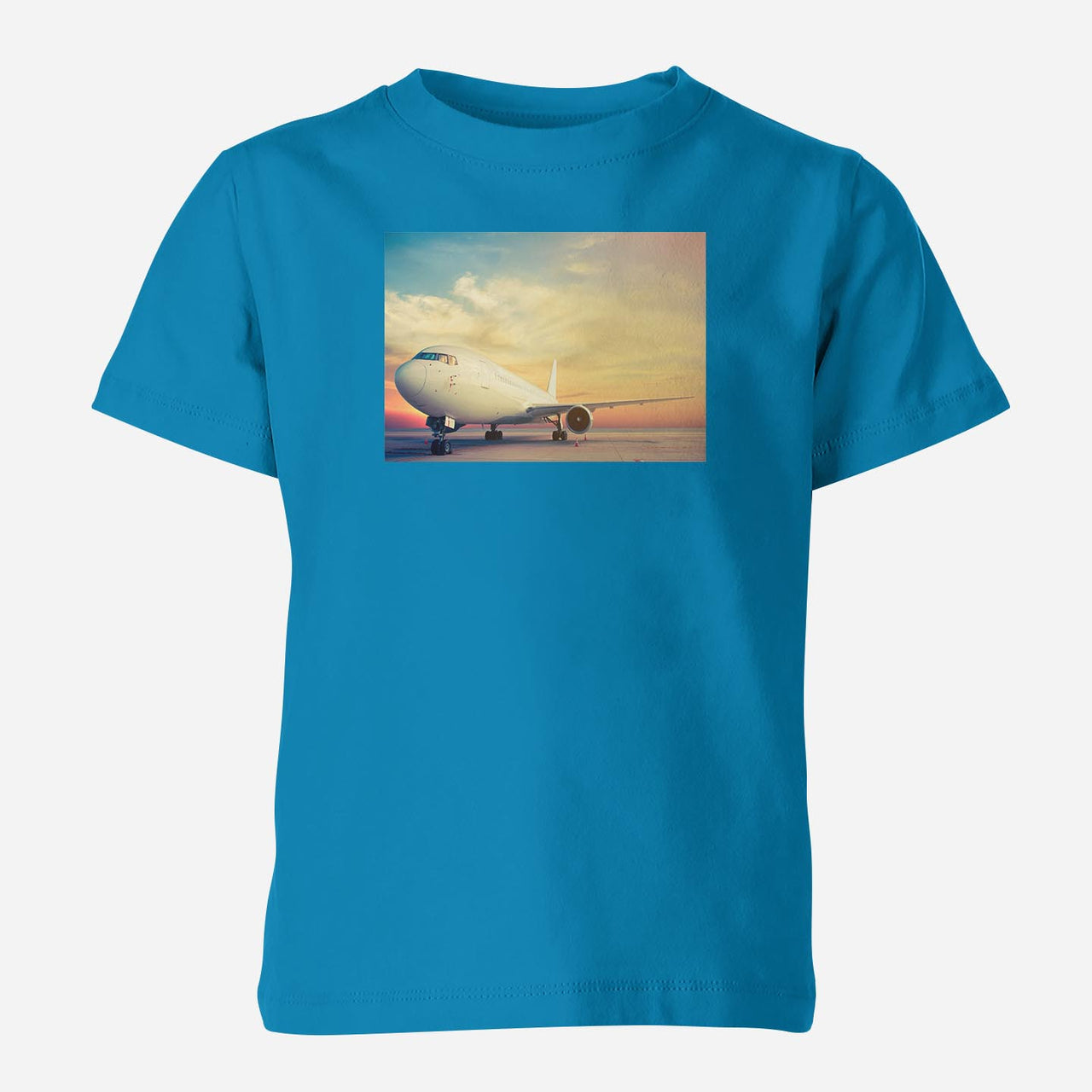 Parked Aircraft During Sunset Designed Children T-Shirts