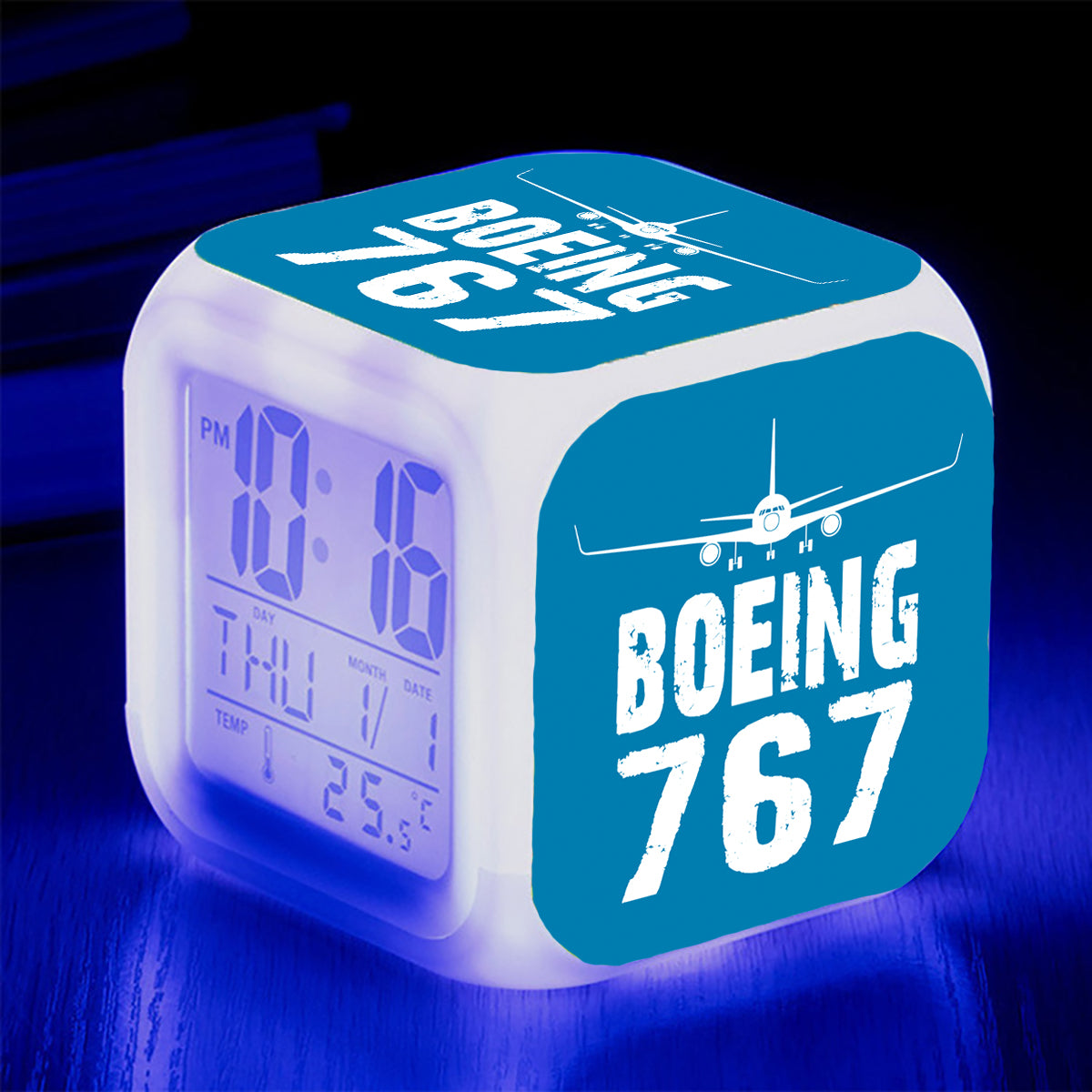 Boeing 767 & Plane Designed "7 Colour" Digital Alarm Clock