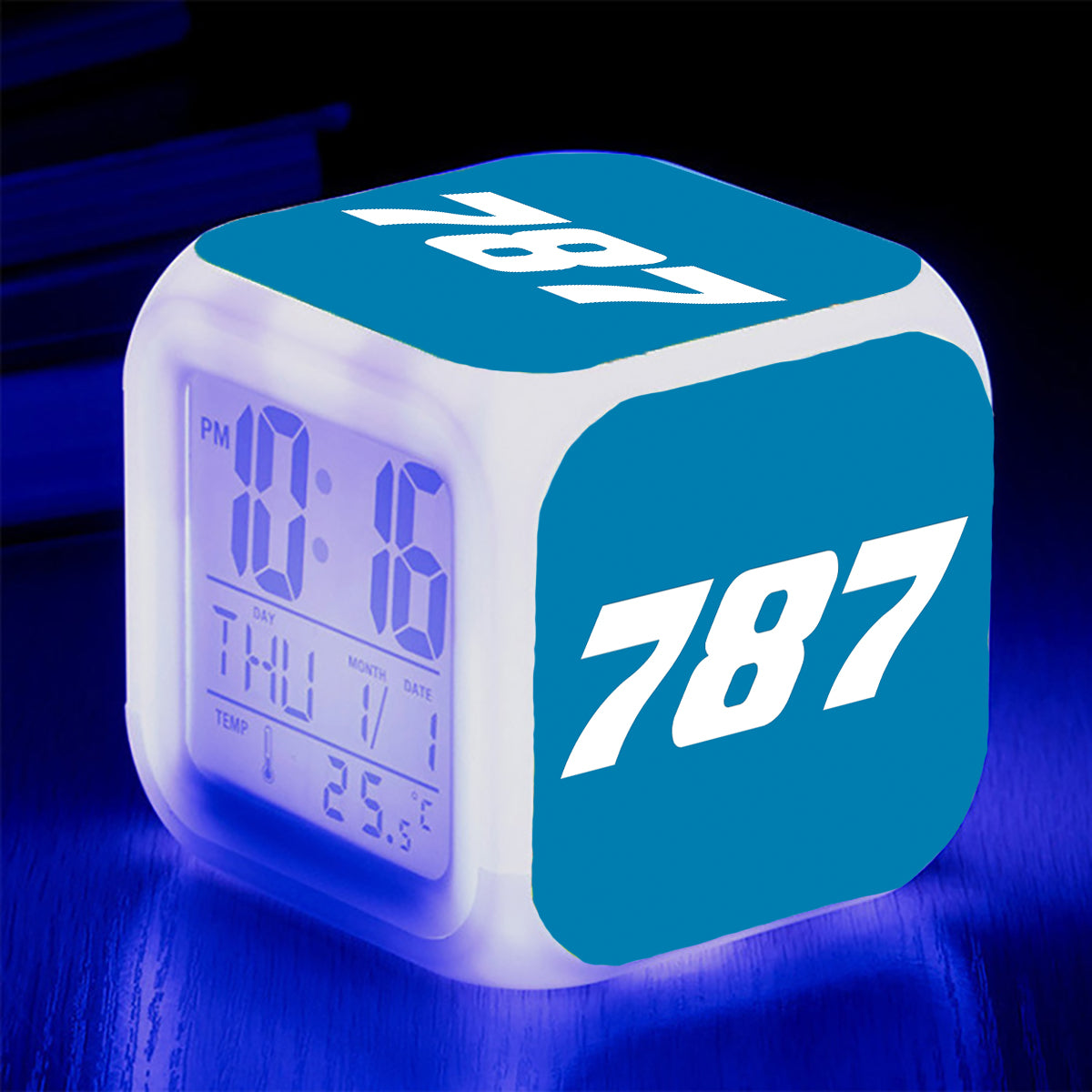 787 Flat Text Designed "7 Colour" Digital Alarm Clock