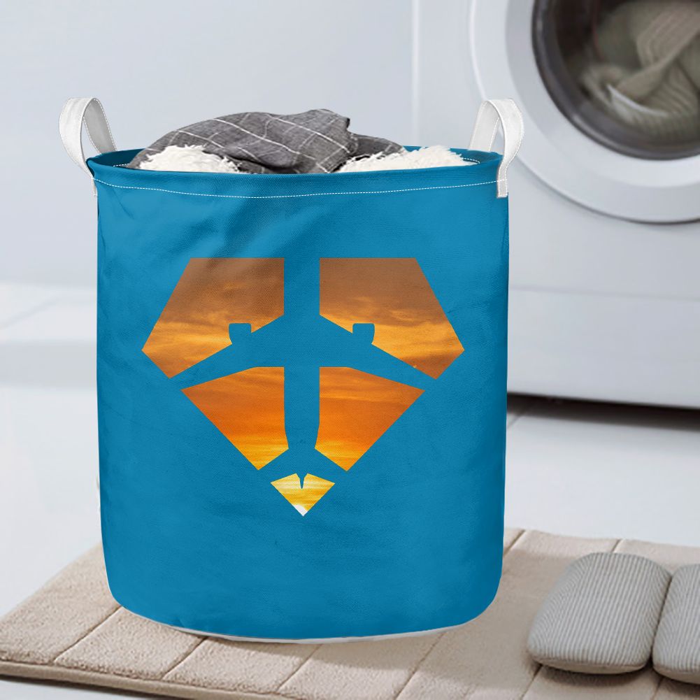 Supermen of The Skies (Sunset) Designed Laundry Baskets