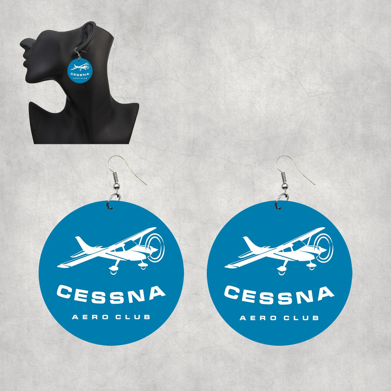 Cessna Aeroclub Designed Wooden Drop Earrings