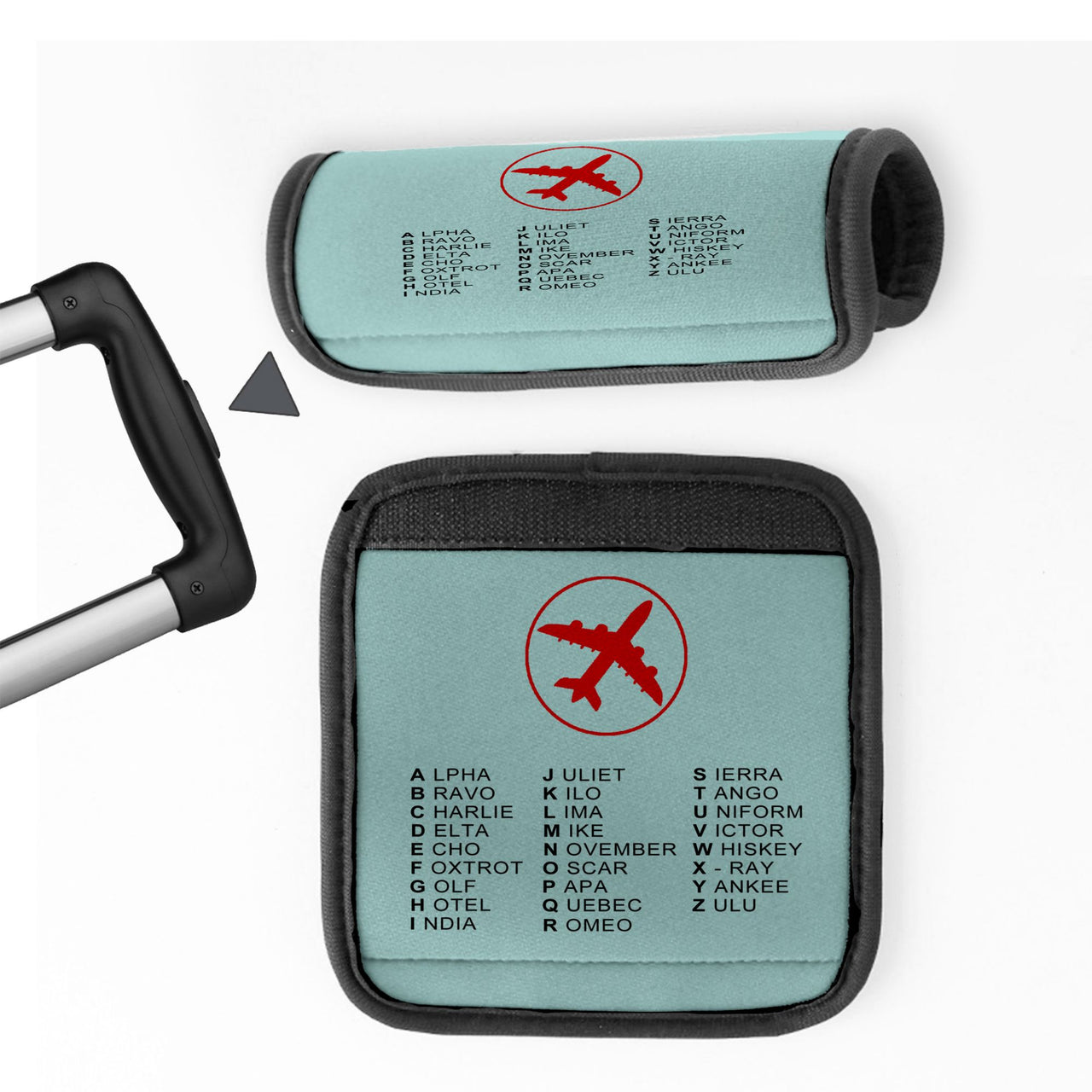 Aviation Alphabet 2 Designed Neoprene Luggage Handle Covers
