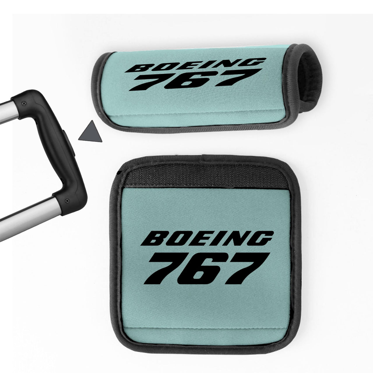 Boeing 767 & Text Designed Neoprene Luggage Handle Covers