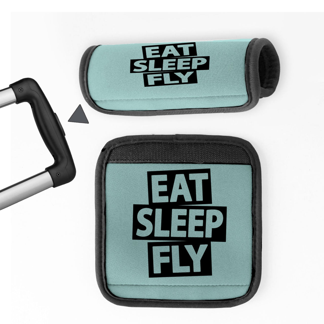 Eat Sleep Fly Designed Neoprene Luggage Handle Covers