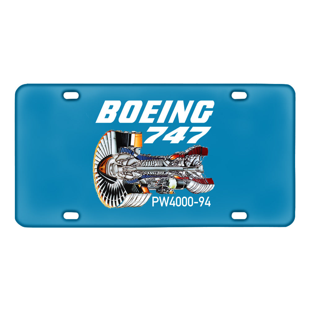 Boeing 747 & PW4000-94 Engine Designed Metal (License) Plates