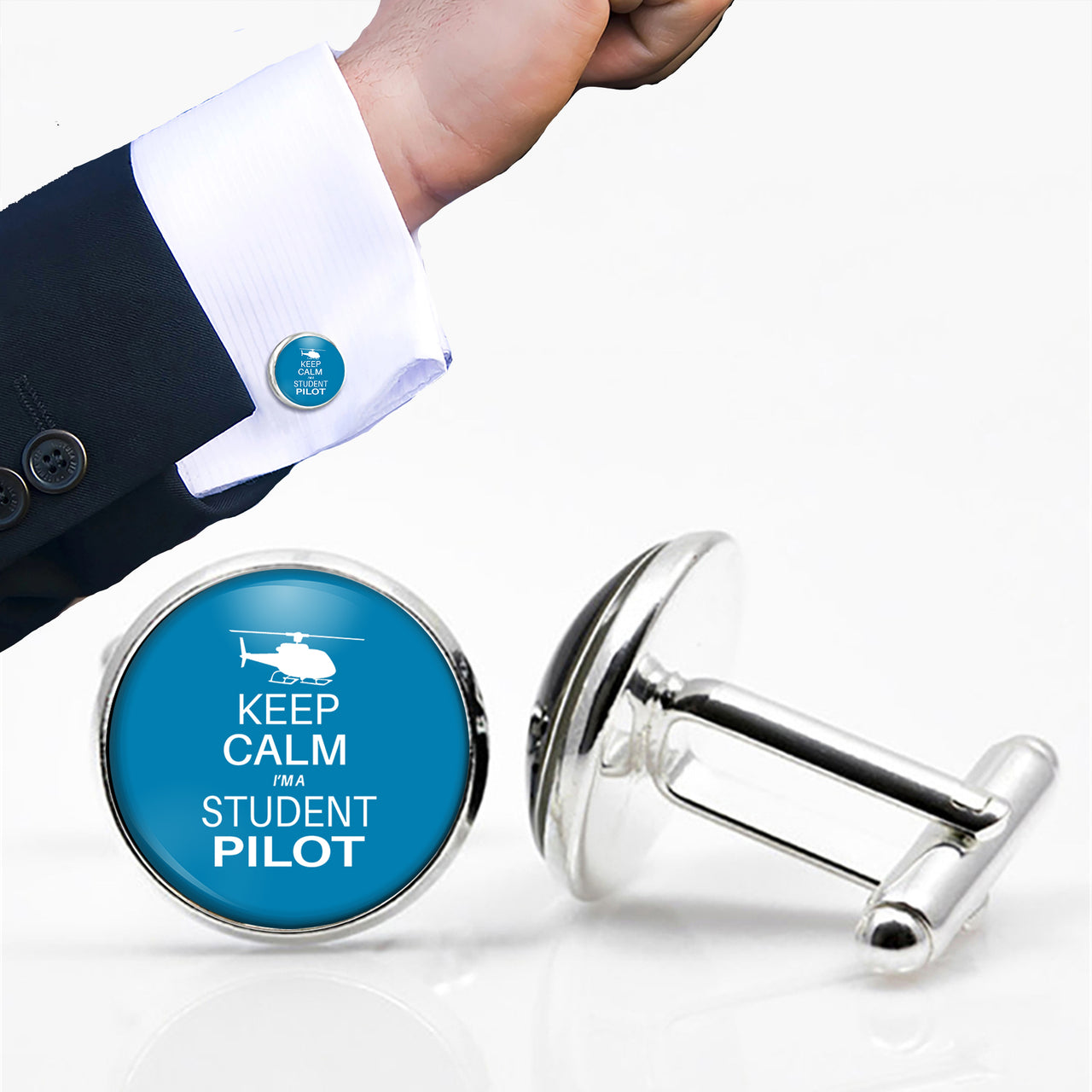 Student Pilot (Helicopter) Designed Cuff Links