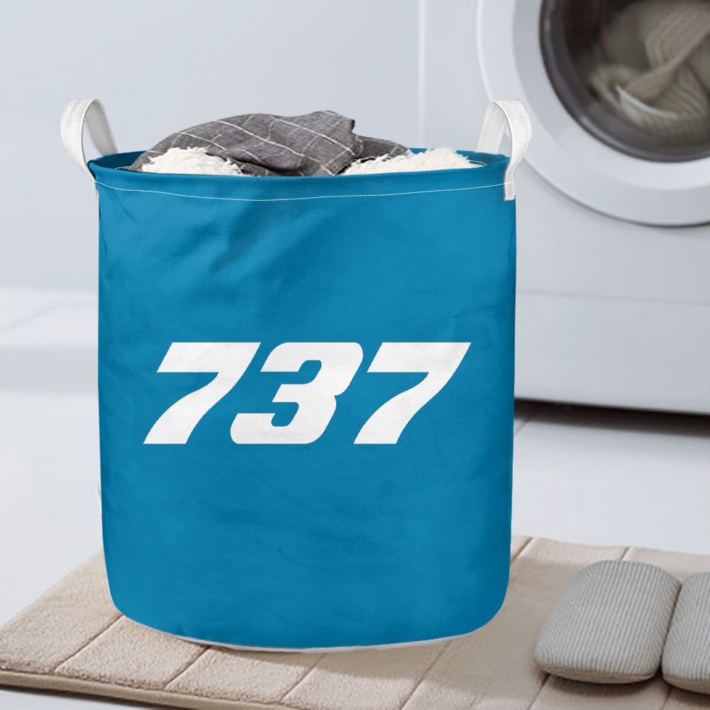 737 Flat Text Designed Laundry Baskets